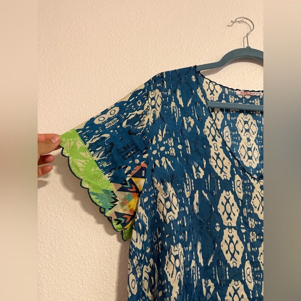 Johnny Was Puente Silk Tunic Geometric Print Top - Picture 4 of 9